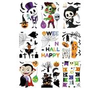 JUKOTA 9 pezzi Adesivi per Halloween, Adesivi per Finestre di Halloween Set di Adesivi Riutilizzabili per Halloween, Decorazioni per Feste di Halloween(verde)