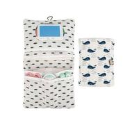 JUKOTA Borsa per pannolini, borsa portaoggetti e beauty case, tutto in uno, piccola borsa organizer impermeabile per la cameretta del neonato, comoda da portare con sé per le mamme quando- balena