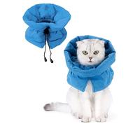 JUKOTA Collare per Recupero Gatto, Cono Elisabettiano Anti-morso, Non Leccarsi per Gattino, Impedisce di Leccare le Ferite (Blu, M)