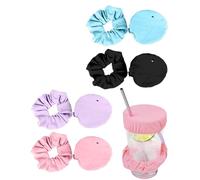 JUKOTA Copribevande Anti-Puntura In 4 Pezzi, Copribevande Elastici Per Colon, Drink Protector Scrunchie, Coperchi Per Tazze Riutilizzabili, Copritazze Con Fori Per Cannuccia, Copribevande Creativi