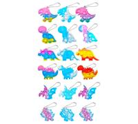 JUKOTA Giocattoli irrequieti, 18 mini portachiavi a forma di dinosauro, antistress sensoriali, giocattoli con portachiavi, giocattoli a forma di dita a bolle, giocattoli da spremere per l'autismo
