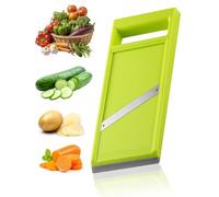JUKOTA Mandolina Affettaverdure con Lama Regolabile in Acciaio Inox,Affettaverdure Portatile Extra Affilate,Mandolina da Cucina con Manico Ergonomico per Patate Carote Cetrioli(Verde)