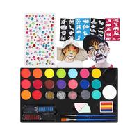 JUKOTA Truccabimbi Kit,20 Colori Body Painting, Trucca Bimbi Anallergici Professionali con 40 Stampini e 3 pennelli,Trucca Bimbi per feste di Halloween, compleanni, cosplay, carnevale, Pasqua