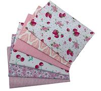 Jukway Tessuto di Cotone al Metro, 6 Pezzi 50 x 50 cm Stampati Tessuti e Stoffe a Metro 100% Cotone, per Cucito Creativo, Patchwork, Fai da Te, trapuntatura, Decorazione, Lavori manuali (Rosa)