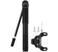 JULAI Mini pompa per bicicletta con manometro, pompa per telaio portatile, pompa di spinta per forcella e sospensione posteriore, adatta per valvole Presta e Schrader, per bici da strada, mountain