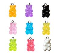 Juland 45 ciondoli in resina gommosa con orsetti colorati, caramelle, ciondoli a forma di orso dei cartoni animati, collana con ciondolo a forma di orso in resina, in gomma, per creare gioielli e