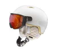 Julbo - Casco da sci da donna con visiera - Globe Evo Mips Reactiv 0-4 HC White per Donne - Taglia 54-58 cm - Bianco