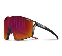 Occhiali Julbo Edge nero opaco con lenti a specchio Spectron 3 rosso