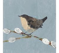 Julia Burns Stampa su Tela Wren, Cotone, Multicolore, 3,20 x 40,00 x 40,00 cm