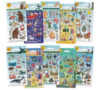 Julia Donaldson - Set di 10 fogli di adesivi laminati, età 3+ | Prodotto con licenza ufficiale, feste per bambini, sacchetti per feste o riempitivi per calze, ragazzi e ragazze