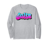 Julia Graffiti Nome Personalizzato Blu Rosa Donne Ragazze Maglia a Manica