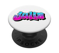 Julia Graffiti Nome Personalizzato Blu Rosa Donne Ragazze PopSockets PopGrip Adesivo
