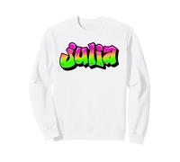 Julia Graffiti Nome Personalizzato Verde Rosa Donne Ragazze Felpa