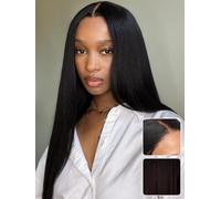 Julia Hair Bye Bye Knots Parrucca senza colla Yaki parrucca in pizzo per capelli umani nodi invisibili Indossare e andare Pre Cut 7x5 parrucche frontali in pizzo per principianti Pre sbiancato pre