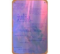 Julia - Love is not dying jeremy zucker poster tipografico retrò metallo stagno cartello vintage 30,5 x 20,3 cm casa bar uomo grotta decorazione da parete
