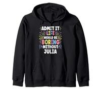 JULIA Personalized Name Funny Cute Custom JULIA Name Felpa con Cappuccio