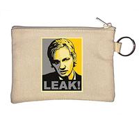 Julian Assange - Portamonete in stile pop art con scritta "Hope", colore: beige