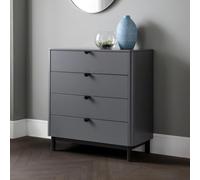Julian Bowen, Cassettiera con 4 cassetti Chloe, grigio tempesta