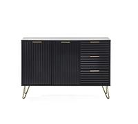Julian Bowen Murano Credenza Grande-Nero Opaco, Legno, Taglia Unica