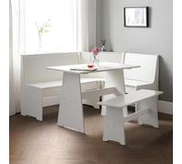 Julian Bowen Newport - Set da pranzo angolare, colore: bianco