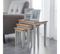 Julian Bowen, Set di tavolini impilabili Cleo, bicolori: grigio e rovere