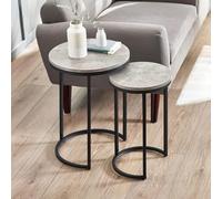 Julian Bowen, Tavolini tondi impilabili Staten, effetto cemento/nero