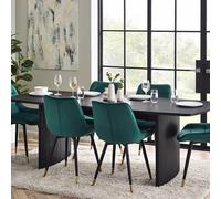 Julian Bowen Tavolo da pranzo estensibile Louis Black Fluted, legno di frassino, 180 x 90 cm