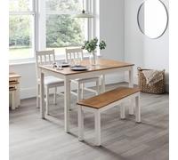 Julian Bowen, Tavolo da pranzo rettangolare Coxmoor, colore: bianco e rovere
