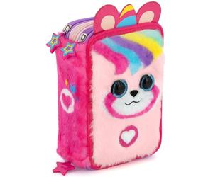 Julian Ross Astuccio 3 Scomparti Fluffy - 45 Pezzi, 2 Penne Cancellabili, Pastelli 4.0, Forbici, Colla, Pennarelli - Scuola Elementare e Regalo Bambina - Pandacorno