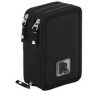 Julian Ross Nero Astuccio Triplo Riempito, 45 Accessori Scuola, 20 Centimetri, Colla Stick, Mina+, 3 Scomparti Organizzati