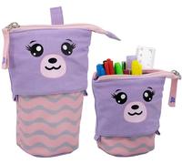 Julian Ross Teddy Bear Orsetto Astuccio Telescopico 2in1 Per Bambini, Portamatite Per La Scuola, Portapenne Da Banco Bambina, 18x13x6cm