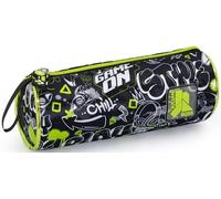 Julian Ross Astuccio Tombolino Per Bambino Game On - Portapenne Cilindro Scuola Nero - 21x8 cm - Chiusura Zip - Poliestere Resistente - Idea Regalo Gamer