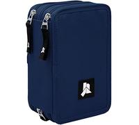 Julian Ross Blu Navy Astuccio Triplo Riempito, 45 Accessori Scuola, 20 Centimetri, Colla Stick, Min