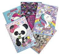Julian Ross By Pigna Quaderno Maxi Bambini, Confezione Mista 5 Pezzi, 24 Fogli, Carta 100 Grammi, Bambino e Bambina, Unicorno, Dinosauro T-Rex, Animali, Gamer (Quadretti - 10mm, Girl)
