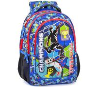 Julian Ross Champions Calcio Zaino Scuola Elementare per Bambini, Ergonomico con Schienale Imbottito e Rinforzato, Spallacci Imbottiti, 3 Scomparti, Fodera Interna, Manico, 33x15x43h
