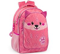 Julian Ross Fox Fluffy Peluche Zaino Scuola Elementare per Bambina, Ergonomico con Schienale Imbottito e Rinforzato, Spallacci Imbottiti, 3 Scomparti, Fodera Interna, Manico, 33x15x43h