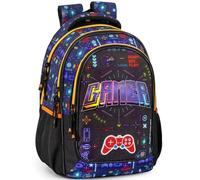 Julian Ross Gamer Controller Zaino Scuola Elementare per Bambini, Ergonomico con Schienale Imbottito e Rinforzato, Spallacci Imbottiti, 3 Scomparti, Fodera Interna, Manico, 33x15x43h