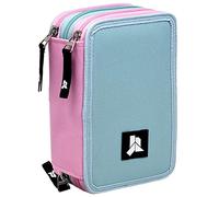 Julian Ross Mix 21 Astuccio Triplo Riempito Bambina, 45 Accessori Scuola Elementare, 20 Centimetri, Colla Stick, Mina+, 3 Zip, Scomparti Organizzati