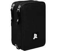 Julian Ross Nero Astuccio Triplo Riempito, 45 Accessori Scuola, 20 Centimetri, Colla Stick, Mina+, 3 Scomparti Organizzati
