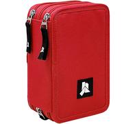 Julian Ross Rosso Astuccio Triplo Riempito, 45 Accessori Scuola, 20 Centimetri, Colla Stick, Mina+