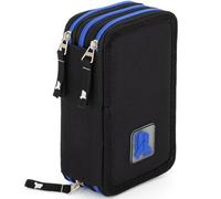 Julian Ross Stiloso Astuccio 3 Scomparti, 45 Pezzi, 2 Penne Gel Cancellabili, Colla, Forbici, Pastelli 4.0, 3 Zip, Bambini, Scuola e Regalo, Nero Blu