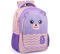 Julian Ross Teddy Bear Fluffy Peluche Zaino Scuola Elementare per Bambina, Ergonomico con Schienale Imbottito e Rinforzato, Spallacci Imbottiti, 3 Scomparti, Fodera Interna, Manico, 33x15x43h