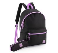 Julian Ross Zaino con Astuccio Coordinato - Impermeabile Leggero 41x31x18 cm in Poliestere - Zaino 24L Casual Donna e Ragazze - Ideale per Scuola, Viaggi e Tempo Libero - Nero e Lilla