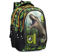 Julian Ross Zaino Scuola Elementare Bambino 43x33x15 cm T-Rex - Multitasche, Schienale Ergonomico, Spallacci Imbottiti, Tasche Porta Borraccia, Grande Capacità e Design Dinosauri