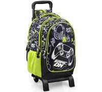 Julian Ross Zaino Trolley Scuola con Carrello Rimovibile Bambino 43x33x15 cm Game On - Multitasche, Schienale Ergonomico, Spallacci Imbottiti, Tasche Porta Borraccia