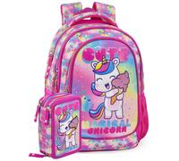 Julian Unicorn Ice Cream Schoolpack Zaino Scuola con Astuccio 3 zip