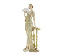Juliana Broadway Belles, statuetta dorata glitterata con ventaglio Octavia