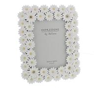 Juliana Impressions™ - Cornice portafoto di lusso con margherite bianche con elementi in cristallo, per matrimonio, famiglia, 13 x 18 cm