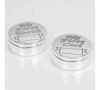 Juliana - Set placcato in argento "il primo ricciolo" e "il primo dentino"