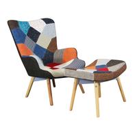 JULIE - poltrona con poggiapiedi moderna patchwork